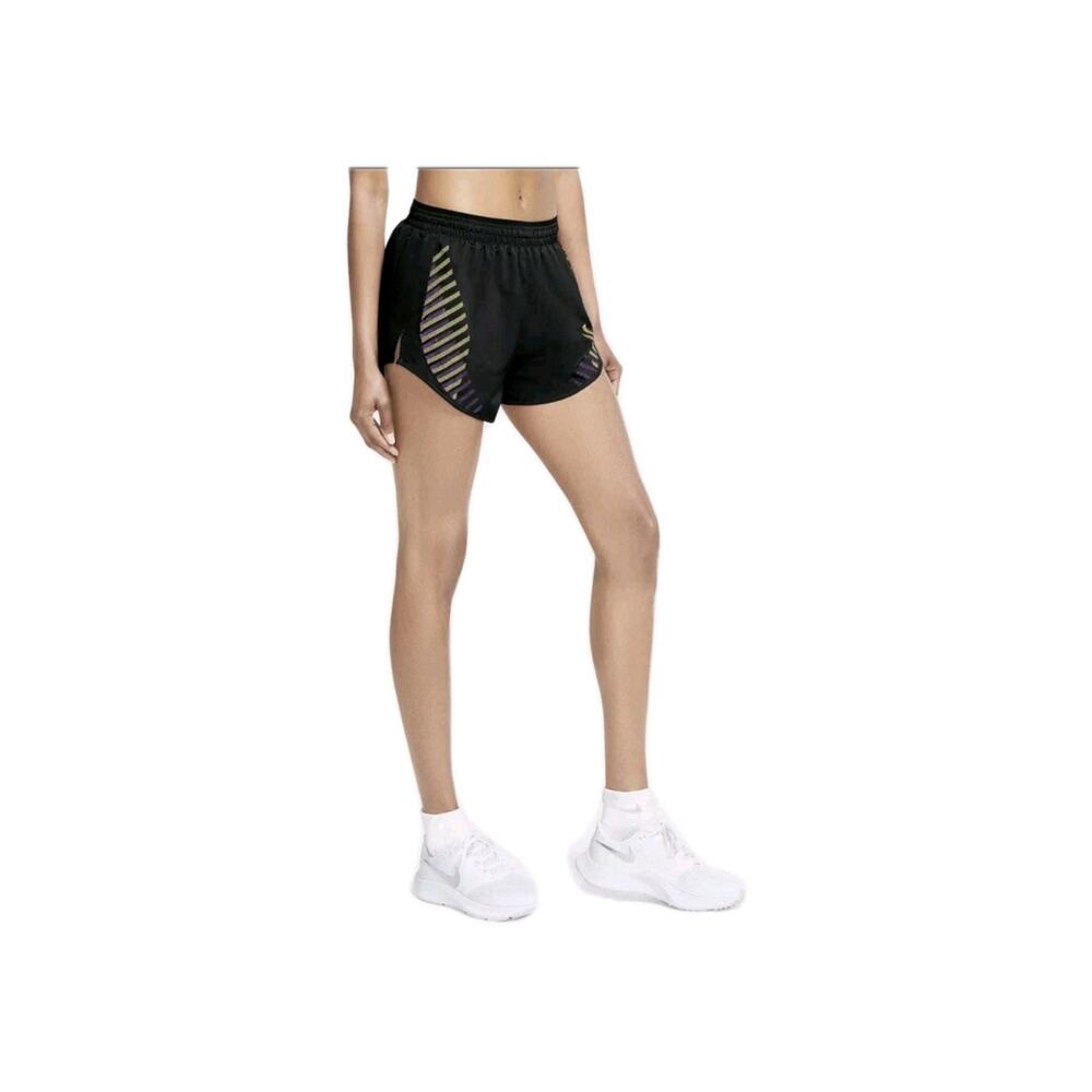 Nike DriFit Women's Shorts Sz M Tempo Lux Runway Running Brief Lined Black C13